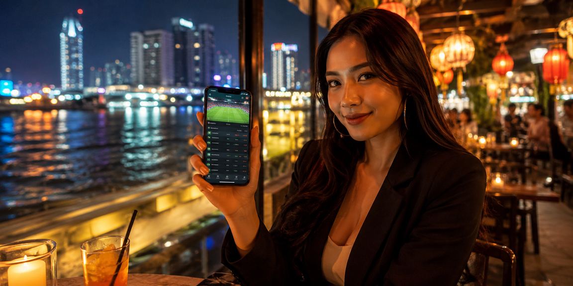 Người dùng Sài Gòn xem thông tin khuyến mãi cá cược bên ly cà phê buổi sáng